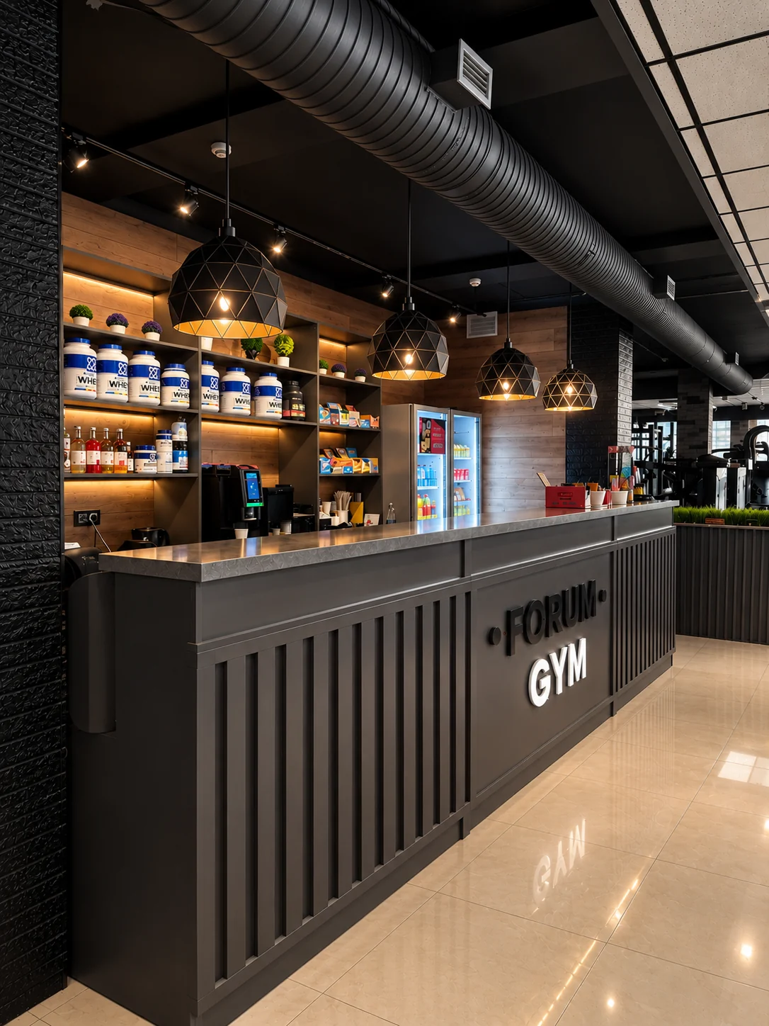 Ресепшен и фитнес-бар — Forum Gym